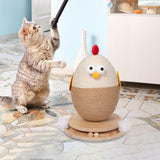 Maxbell Chick Sisal Scratcher Toy for Cat Funny Stable Wooden Base Protect Furniture