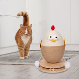 Maxbell Chick Sisal Scratcher Toy for Cat Funny Stable Wooden Base Protect Furniture