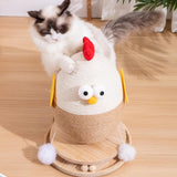 Maxbell Chick Sisal Scratcher Toy for Cat Funny Stable Wooden Base Protect Furniture