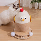 Maxbell Chick Sisal Scratcher Toy for Cat Funny Stable Wooden Base Protect Furniture
