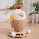 Maxbell Chick Sisal Scratcher Toy for Cat Funny Stable Wooden Base Protect Furniture