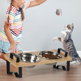 Maxbell Raised Cat Food Bowl Cat Dishes Food Dispenser Elevated Dog Bowls with Stand