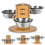 Maxbell Elevated Cat Bowls for Cats and Small Dogs Stable Stainless Steel Pet Dishes
