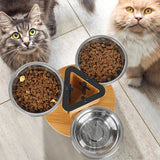 Maxbell Elevated Cat Bowls for Cats and Small Dogs Stable Stainless Steel Pet Dishes