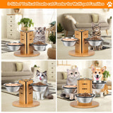 Maxbell Elevated Cat Bowls for Cats and Small Dogs Stable Stainless Steel Pet Dishes