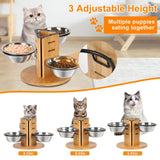 Maxbell Elevated Cat Bowls for Cats and Small Dogs Stable Stainless Steel Pet Dishes