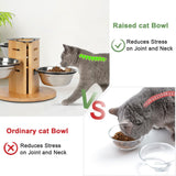 Maxbell Elevated Cat Bowls for Cats and Small Dogs Stable Stainless Steel Pet Dishes