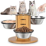 Maxbell Elevated Cat Bowls for Cats and Small Dogs Stable Stainless Steel Pet Dishes