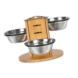 Maxbell Elevated Cat Bowls for Cats and Small Dogs Stable Stainless Steel Pet Dishes