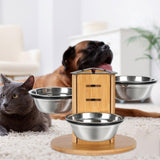 Maxbell Elevated Cat Bowls for Cats and Small Dogs Stable Stainless Steel Pet Dishes