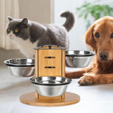 Maxbell Elevated Cat Bowls for Cats and Small Dogs Stable Stainless Steel Pet Dishes