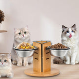 Maxbell Elevated Cat Bowls for Cats and Small Dogs Stable Stainless Steel Pet Dishes