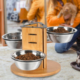 Maxbell Elevated Cat Bowls for Cats and Small Dogs Stable Stainless Steel Pet Dishes