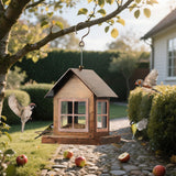 Maxbell Hanging Bird Feeder Country House Shape Garden Decor for Patio Yard Backyard