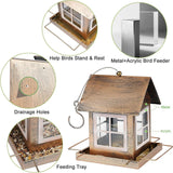 Maxbell Hanging Bird Feeder Country House Shape Garden Decor for Patio Yard Backyard