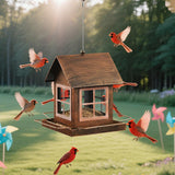 Maxbell Hanging Bird Feeder Country House Shape Garden Decor for Patio Yard Backyard
