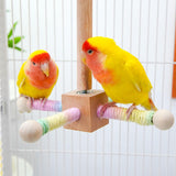 Maxbell Bird Stand Perch Toy for Small Birds Easy to Install Fun Parrot Parakeet Toy