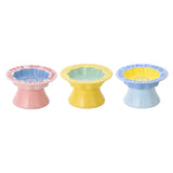 Maxbell Elevated Cat Bowl Modern Easy to Clean Food Container for Kittens Elder Cats Pink