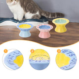 Maxbell Elevated Cat Bowl Modern Easy to Clean Food Container for Kittens Elder Cats Pink