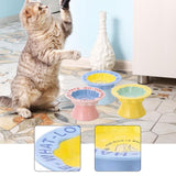 Maxbell Elevated Cat Bowl Modern Easy to Clean Food Container for Kittens Elder Cats Pink