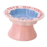 Maxbell Elevated Cat Bowl Modern Easy to Clean Food Container for Kittens Elder Cats Pink