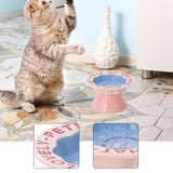 Maxbell Elevated Cat Bowl Modern Easy to Clean Food Container for Kittens Elder Cats Pink