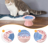 Maxbell Elevated Cat Bowl Modern Easy to Clean Food Container for Kittens Elder Cats Pink
