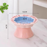 Maxbell Elevated Cat Bowl Modern Easy to Clean Food Container for Kittens Elder Cats Pink
