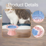 Maxbell Elevated Cat Bowl Modern Easy to Clean Food Container for Kittens Elder Cats Pink