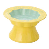 Maxbell Elevated Cat Bowl Modern Easy to Clean Food Container for Kittens Elder Cats Yellow