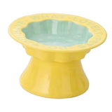 Maxbell Elevated Cat Bowl Modern Easy to Clean Food Container for Kittens Elder Cats Yellow