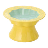 Maxbell Elevated Cat Bowl Modern Easy to Clean Food Container for Kittens Elder Cats Yellow
