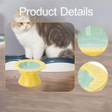 Maxbell Elevated Cat Bowl Modern Easy to Clean Food Container for Kittens Elder Cats Yellow