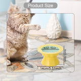 Maxbell Elevated Cat Bowl Modern Easy to Clean Food Container for Kittens Elder Cats Yellow