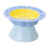 Maxbell Elevated Cat Bowl Modern Easy to Clean Food Container for Kittens Elder Cats Blue