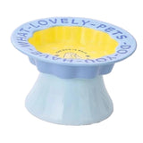 Maxbell Elevated Cat Bowl Modern Easy to Clean Food Container for Kittens Elder Cats Blue