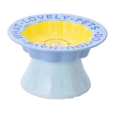 Maxbell Elevated Cat Bowl Modern Easy to Clean Food Container for Kittens Elder Cats Blue