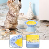 Maxbell Elevated Cat Bowl Modern Easy to Clean Food Container for Kittens Elder Cats Blue