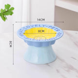 Maxbell Elevated Cat Bowl Modern Easy to Clean Food Container for Kittens Elder Cats Blue