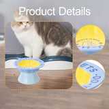 Maxbell Elevated Cat Bowl Modern Easy to Clean Food Container for Kittens Elder Cats Blue