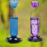 Maxbell Hummingbird Feeder for Outdoors Hanging 6 Feeding Stations for Window Garden Blue