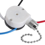 Maxbell Pull Chain Switch Multifunctional Replacement Part Wall Lamps 3 Speed 4 Wire Silver