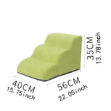 Maxbell Dog Stairs Pet Steps Non Slip Compact Comfortable Soft for High Bed Climbing 3 step green