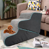 Maxbell Pet Dog Stairs 3 Steps 2 in 1 Washable Transformable Anti Slip for Sofa Cats