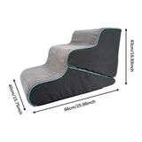 Maxbell Pet Dog Stairs 3 Steps 2 in 1 Washable Transformable Anti Slip for Sofa Cats