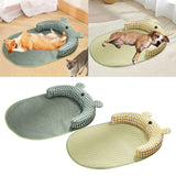 Maxbell Cat Cooling Mat Puppy Nest Comfortable Cute Summer Bed for Puppy Indoor Cats Green