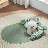 Maxbell Cat Cooling Mat Puppy Nest Comfortable Cute Summer Bed for Puppy Indoor Cats Green