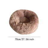 Maxbell Cat Bed Long Plush PP Cotton Winter Washable 70 cm Diameter Doughnut Cushion