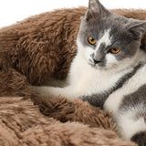 Maxbell Cat Bed Long Plush PP Cotton Winter Washable 70 cm Diameter Doughnut Cushion