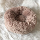 Maxbell Cat Bed Long Plush PP Cotton Winter Washable 70 cm Diameter Doughnut Cushion